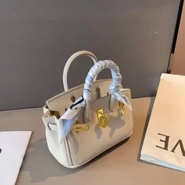 버킨 이미지 화이트 핸드백