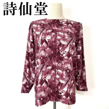 시선당 시세은도 크레이프 원단 블라우스 꽃무늬 레드 계열 B9155