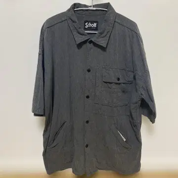Schott 그레이 반팔 워크 셔츠