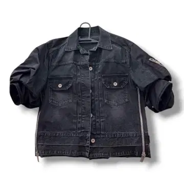 sacai 블랙 데님 자켓 벌룬 슬리브