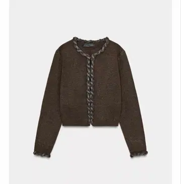 ZARA 인터레이스 마감 니트 자켓