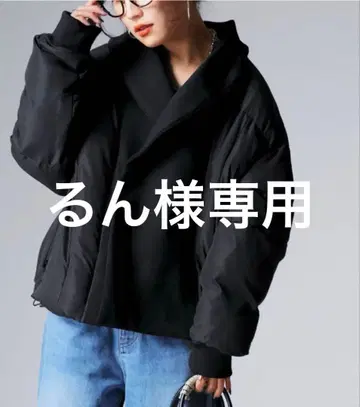 antiqua 안티카 이소재 리브 절개 패딩 자켓