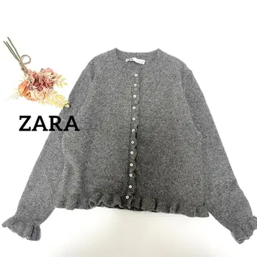ZARA 자라 프릴 니트 가디건 그레이 L 사이즈