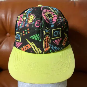 레어 90s 올 패턴 메쉬 캡 네온 컬러 빈티지 CAP