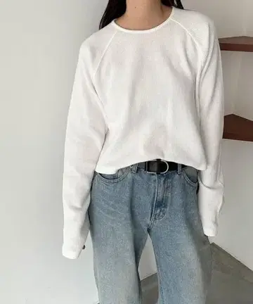 El mar 와플 래글런 롱 T셔츠