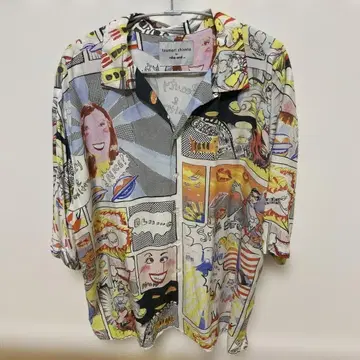 츠모리 치사토 바이 니코 앤 코믹풍 프린트 셔츠