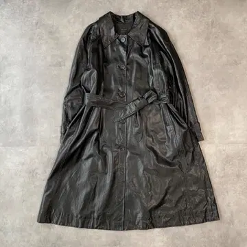 온앤온 인조 가죽 코트 자켓 롱 블랙 L 11232