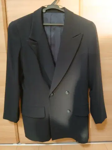 네이비 더블 브레스트 자켓 사이즈 9 여성 수트 Calton