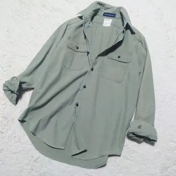 [ 레어 ] 매디슨 블루 긴팔 셔츠 햄프턴 백 새틴 카키