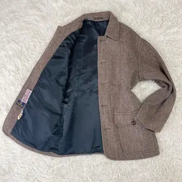 HarrisTweed x Kingswood 호두 버튼 헤링본 XL