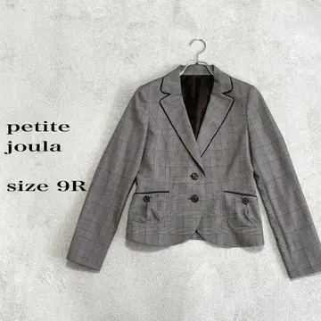 Petite Joula 테일러드 자켓 사이즈 9R 브라운 체크 무늬