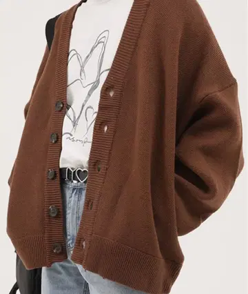 MASONPRINCE 울 블렌드 헤비웨이트 가디건 브라운