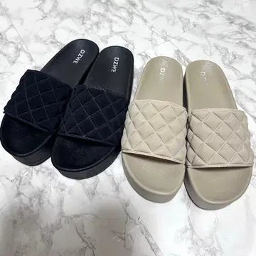 2가지 색상 세트 통굽 샌들 퀼팅 ZARA Bershka H&M 한국