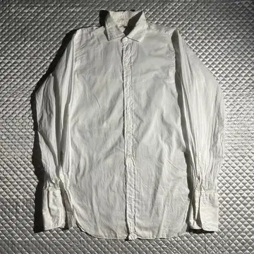 60s VINTAGE 레귤러 카라 셔츠 드레스 화이트 USA