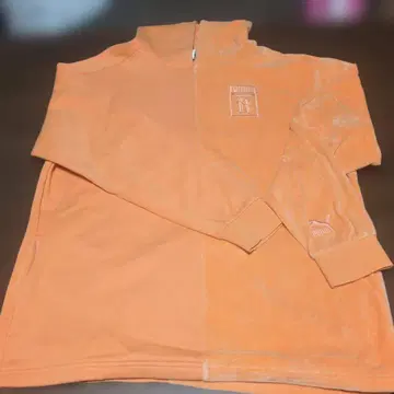 PUMA 오렌지 하프 지퍼 트레이닝복