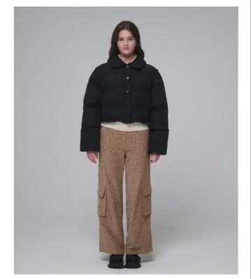 블랙 숏 기장 다운 자켓