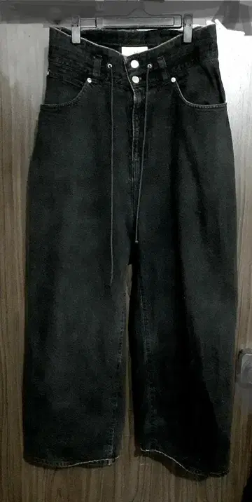 JieDa 슈퍼 와이드 데님 팬츠 일본제 BK Size 1