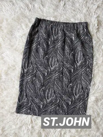 ST.JOHN 세인트존 허리밴딩 울 혼방 스커트 L 사이즈