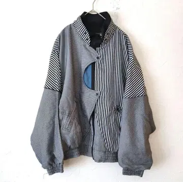 빈티지 90S 비대칭 디자인 숏 기장 자켓 스트라이프