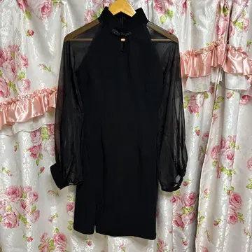 Dizzy 차이나 시스루 소매 드레스