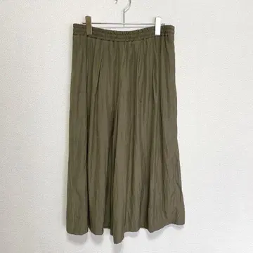 Cercux 와이드 팬츠 카키 M 사이즈 허리밴딩 사양 폴리에스테르