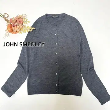 JOHN SMEDLEY 크루넥 가디건 S 그레이 메리노울