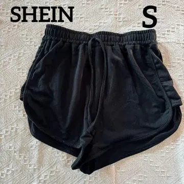 SHEIN [ S ] 숏팬츠 블랙 블랙 하의 하프 팬츠