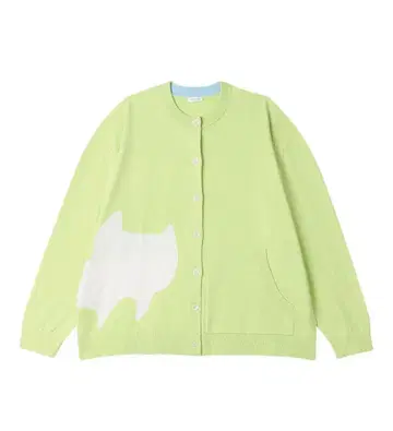 고양이 실루엣 라이트 그린 가디건