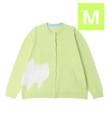 고양이 실루엣 라이트 그린 가디건