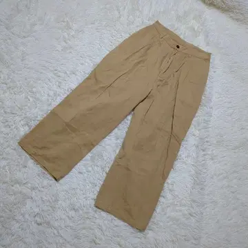 [ ONCILY ] 온셰리 턱 와이드 팬츠 면100% 베이지 S