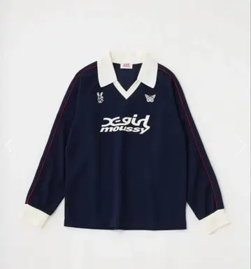 xgirl x moussy 네이비 로고 긴팔 상의