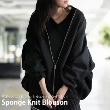 안티카 스펀지 니트 블루종 새상품