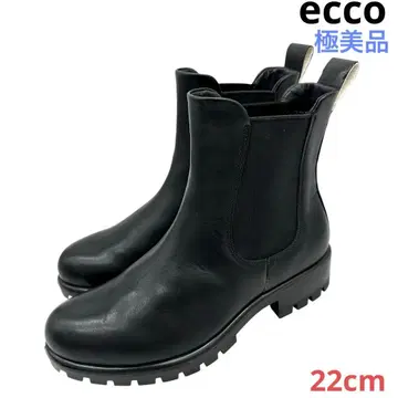 컨디션 최상 ecco 에코 22cm 사이드 고어 가죽 첼시 부츠 블랙