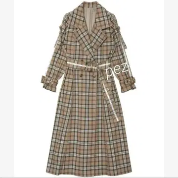 AMERI VINTAGE 패스코트 체크 코트 S 롱 베이지 계열