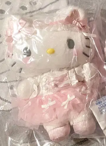 산리오 화이트 고양이 발레리나 마스코트 키티