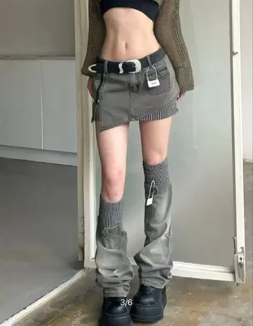 새상품 레그 워머 세트 미니 스커트 S 사이즈 y2k