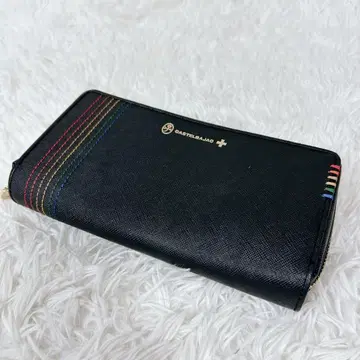 새상품급 까스텔바작 남성용 장지갑 라운드 지퍼 네이비 멀티 컬러