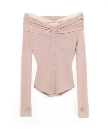 [ 현품 있음 ] andmary Shannon 튤 니트 탑 핑크