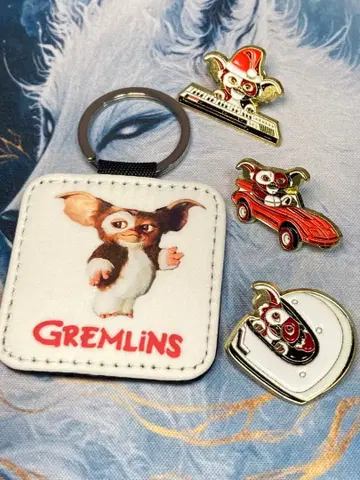 그렘린 키링과 핀 배지 세트 기즈모 gremlins
