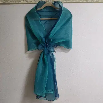 포멀 엘레강트 2장 쉬폰 스톨 꽃 장식 고정구 포함 고급