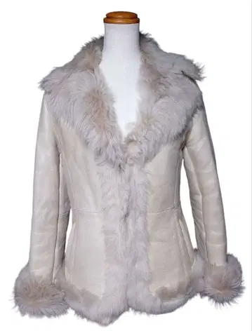 리얼 가죽 퍼 무스탕 코트 S