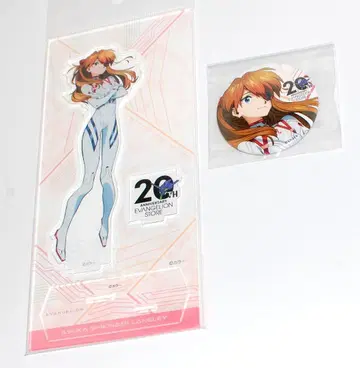 EVA STORE 20주년 아스카 아크릴 스탠드 캔뱃지 에바