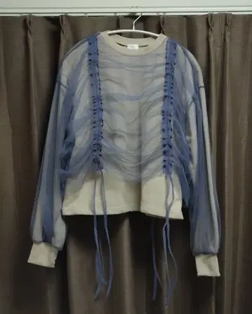 ROSE BUD 튤 레이어드 풀오버