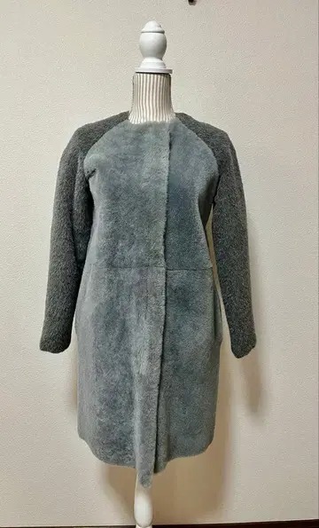 리얼 무스탕 코트 양가죽 A.D.O.H 터키산 XS 그레이 슬림