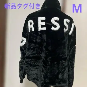 [택 포함 새상품] 퍼 블루종 빅 로고 퍼 후드티 아우터 블랙