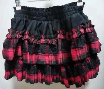 최종 가격 인하 볼칸 & 아프로다이테 빨간색 체크 스커트