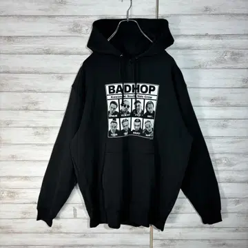 포토 프린트 후드티 L 블랙 블랙