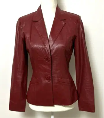 ANAYI 버건디 가죽 자켓 싱글 버튼