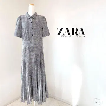 ZARA 자라 체크 무늬 반팔 셔츠 원피스