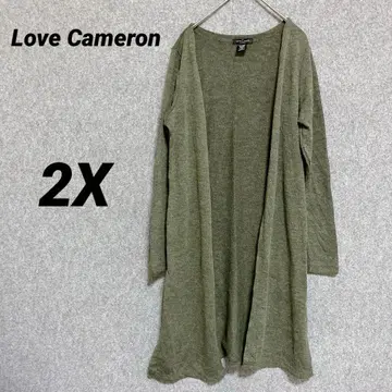 구제 의류 [ Love Cameron ] 올리브 그린 롱 가디건 2X